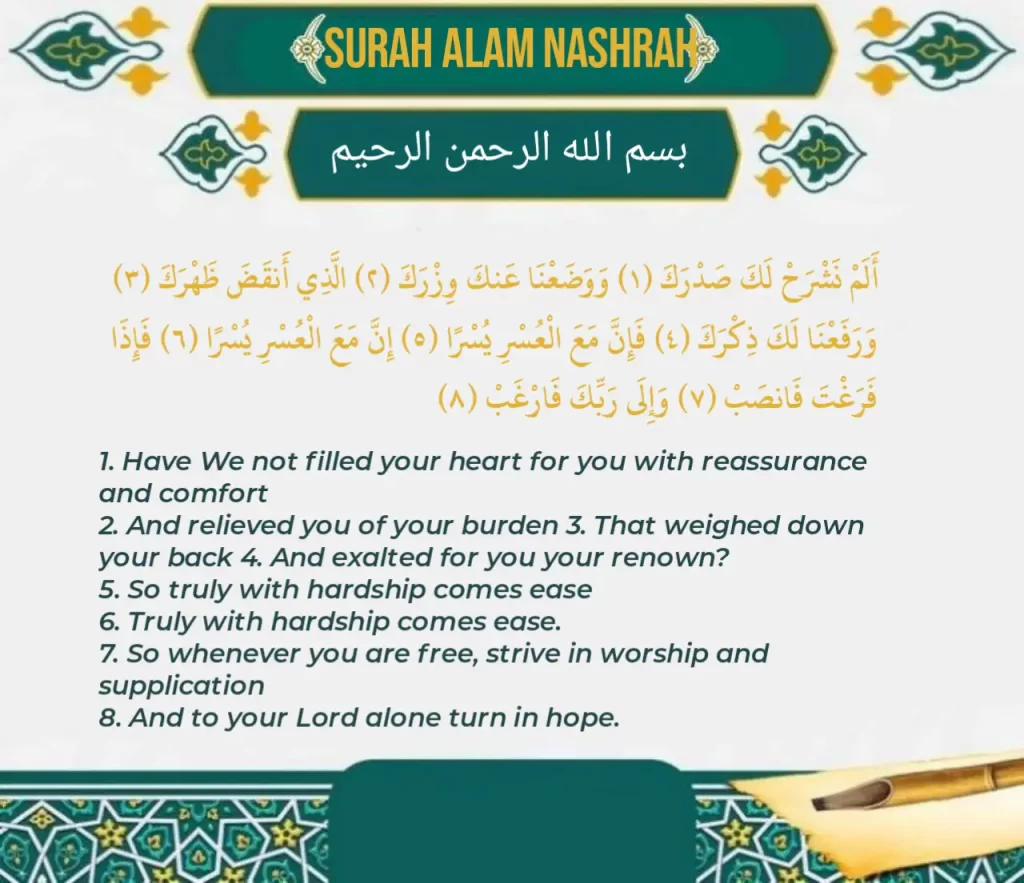 Surah Alam Nashrah Translation