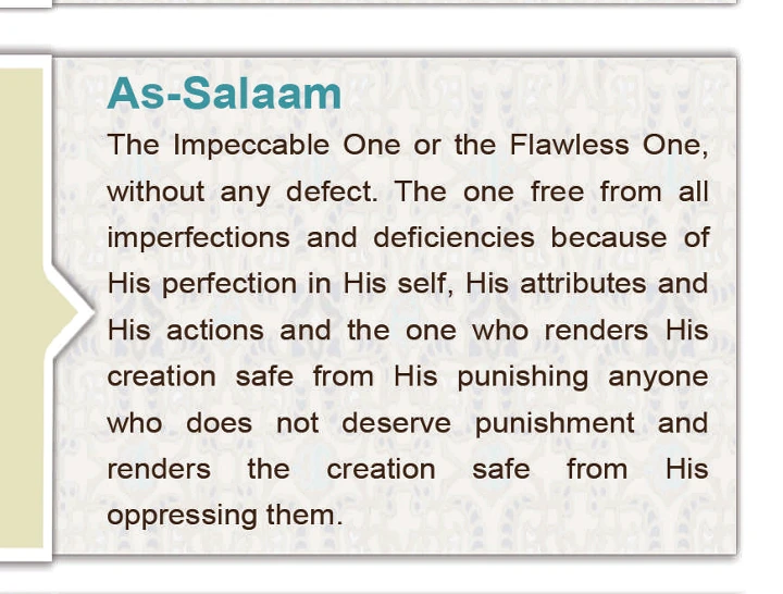 As Salam Meaning in English