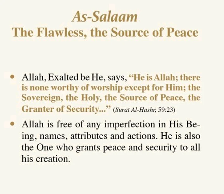 As Salam Meaning in English