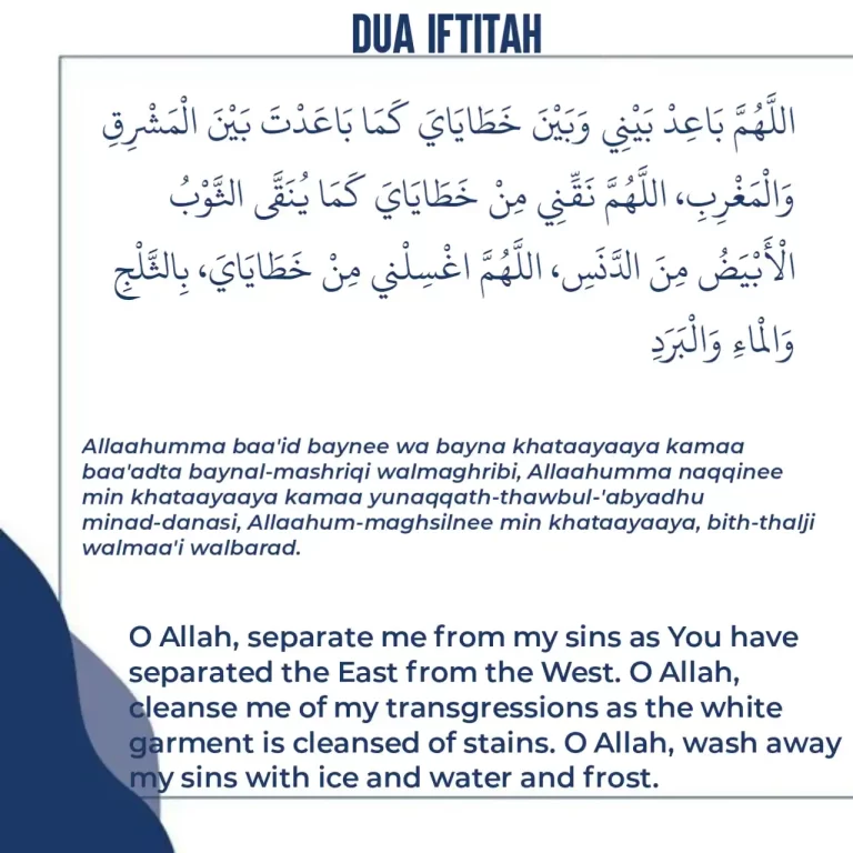 6 Dua Iftitah Meaning in English, Arabic, and Transliteration