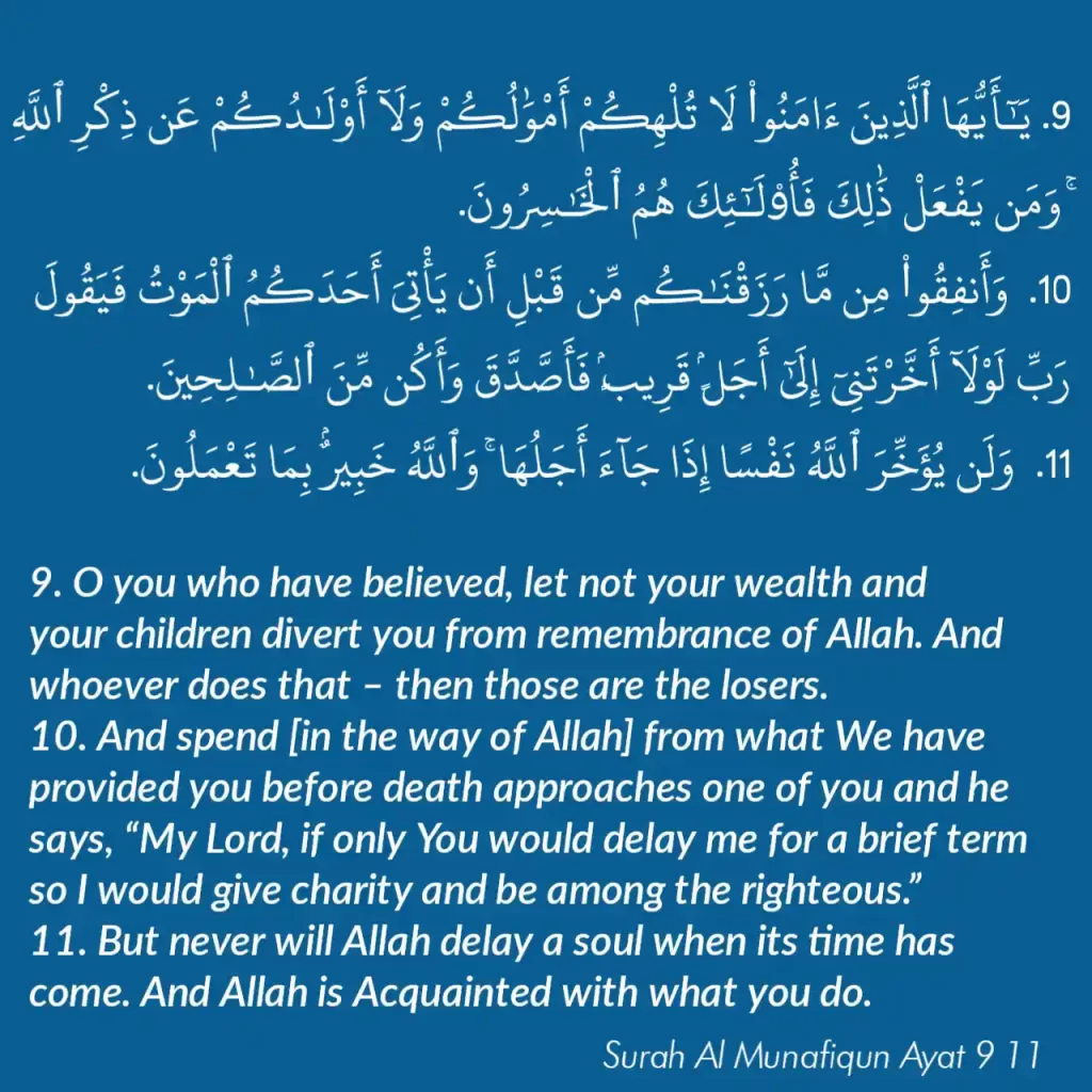 Surah Al Munafiqun Ayat 9 11