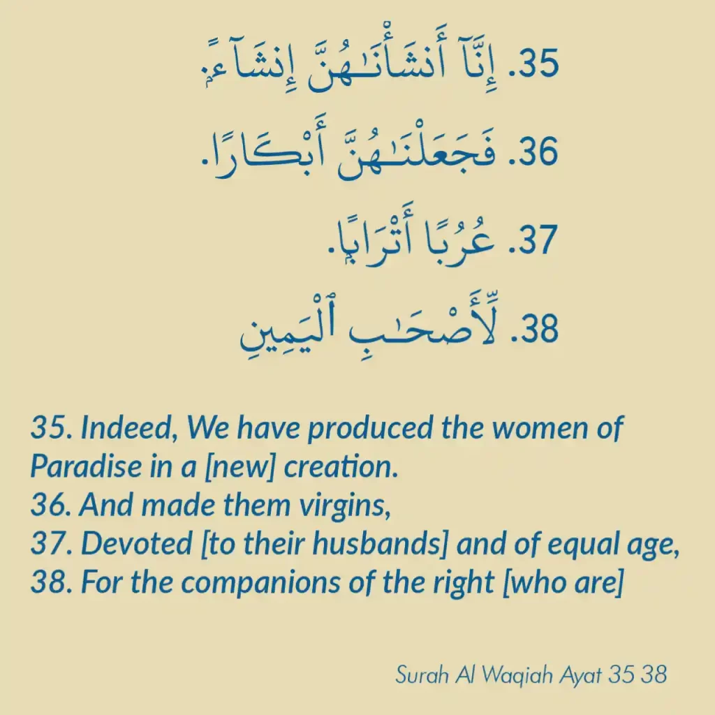 Surah Al Waqiah Ayat 35 38