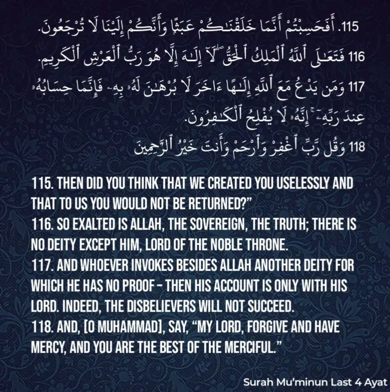 Surah Al Mu’minun Last 4 Ayat Translation With Tafsir