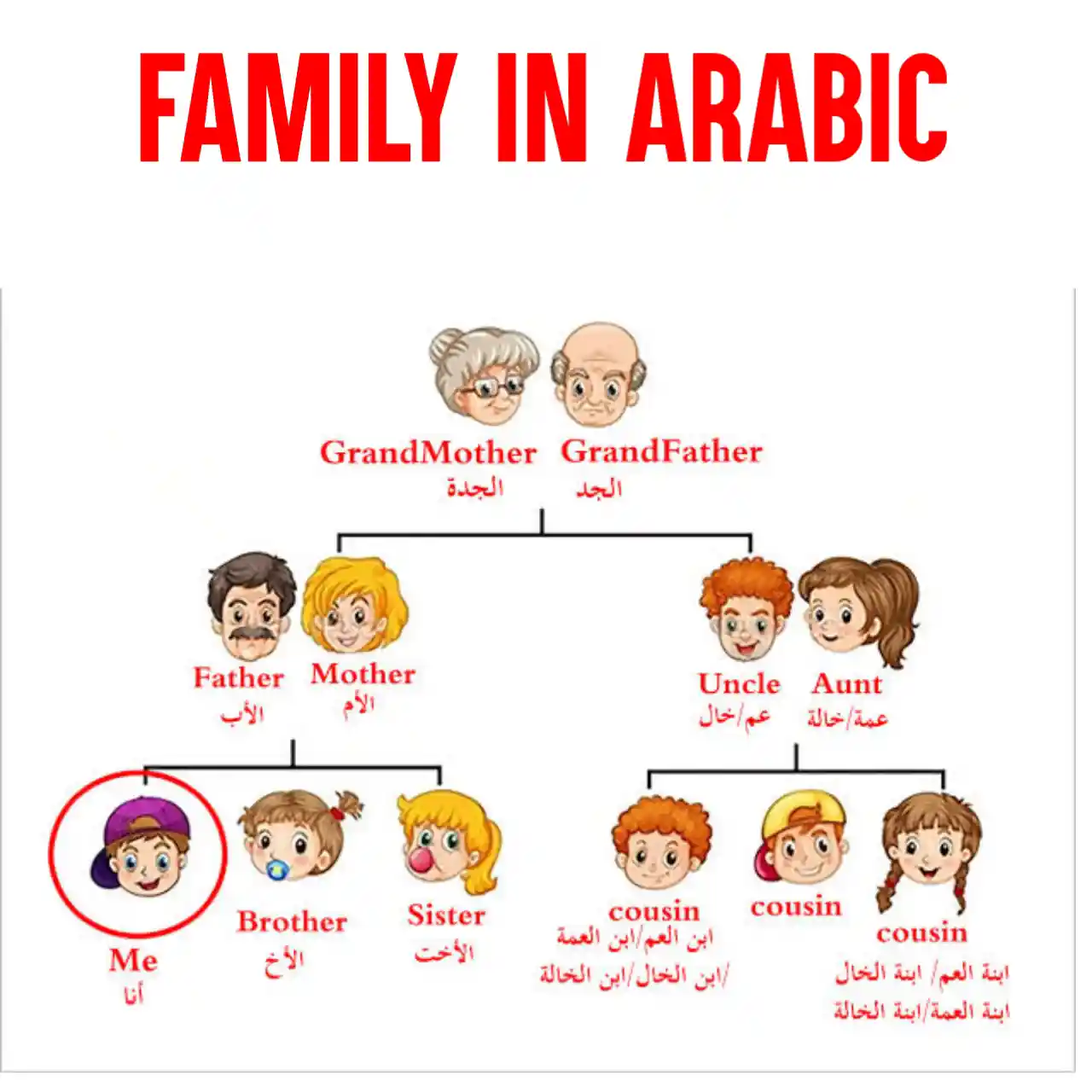 Family In Arabic Family Members Vocabulary List)