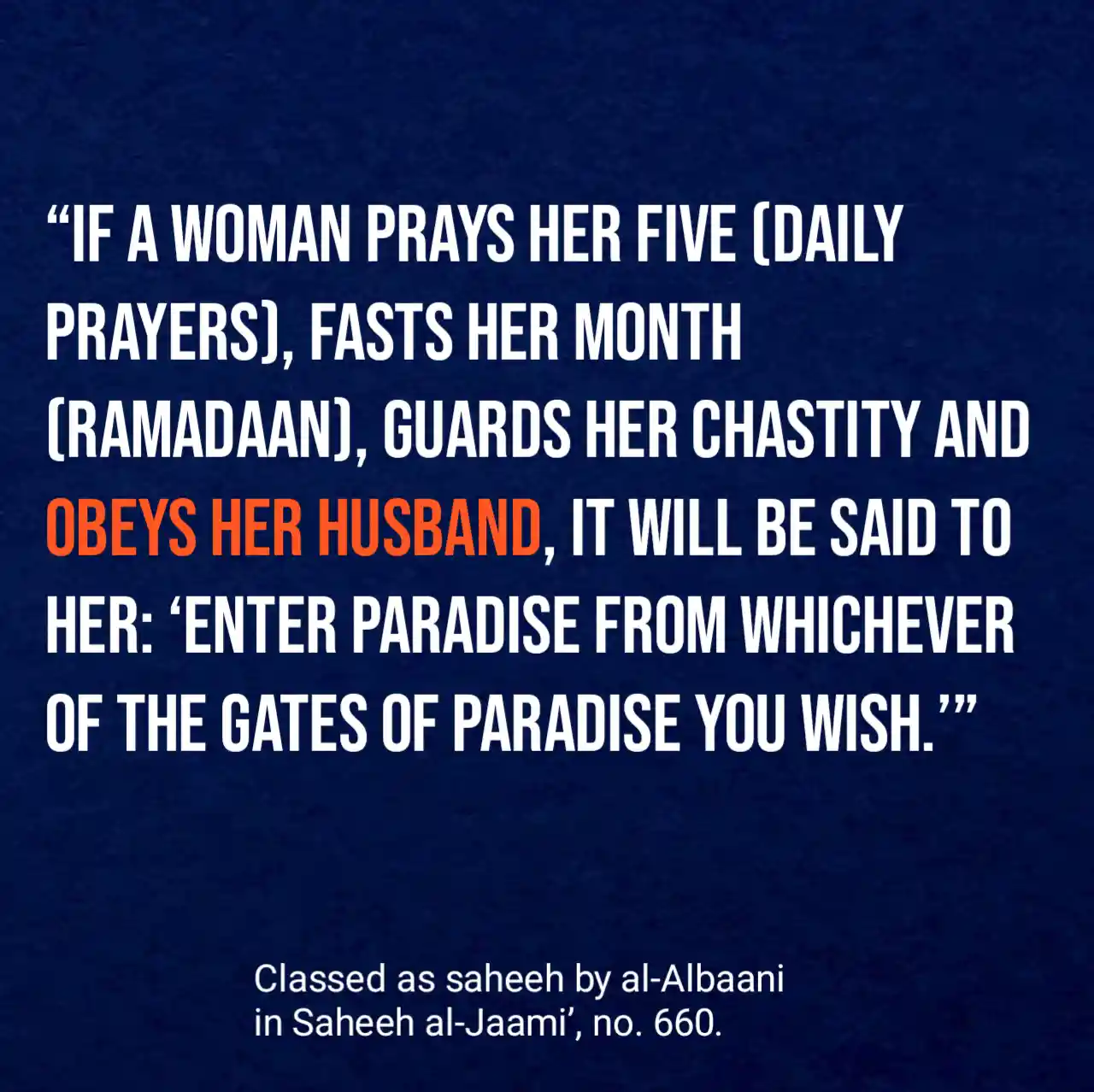 Hadith About Wife Obeying Husband