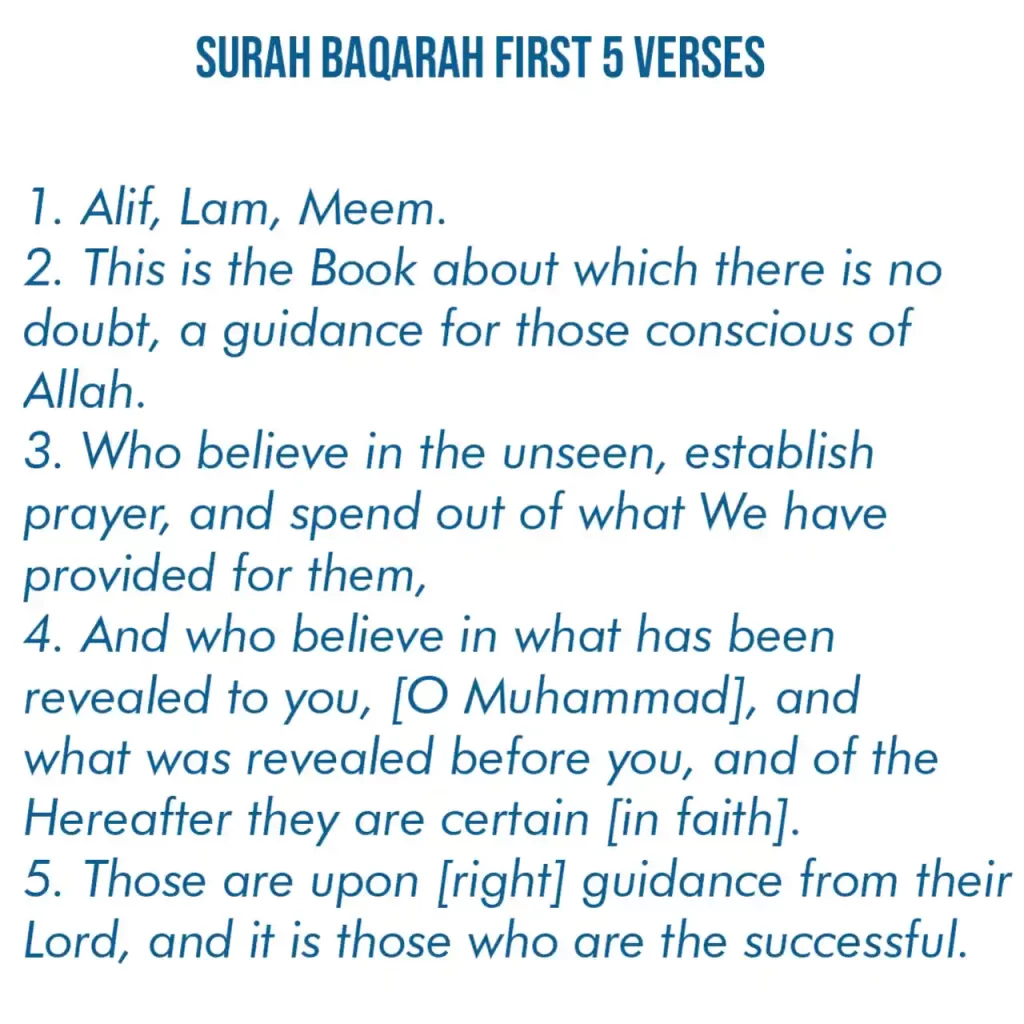 Surah Baqarah First 5 Ayats
