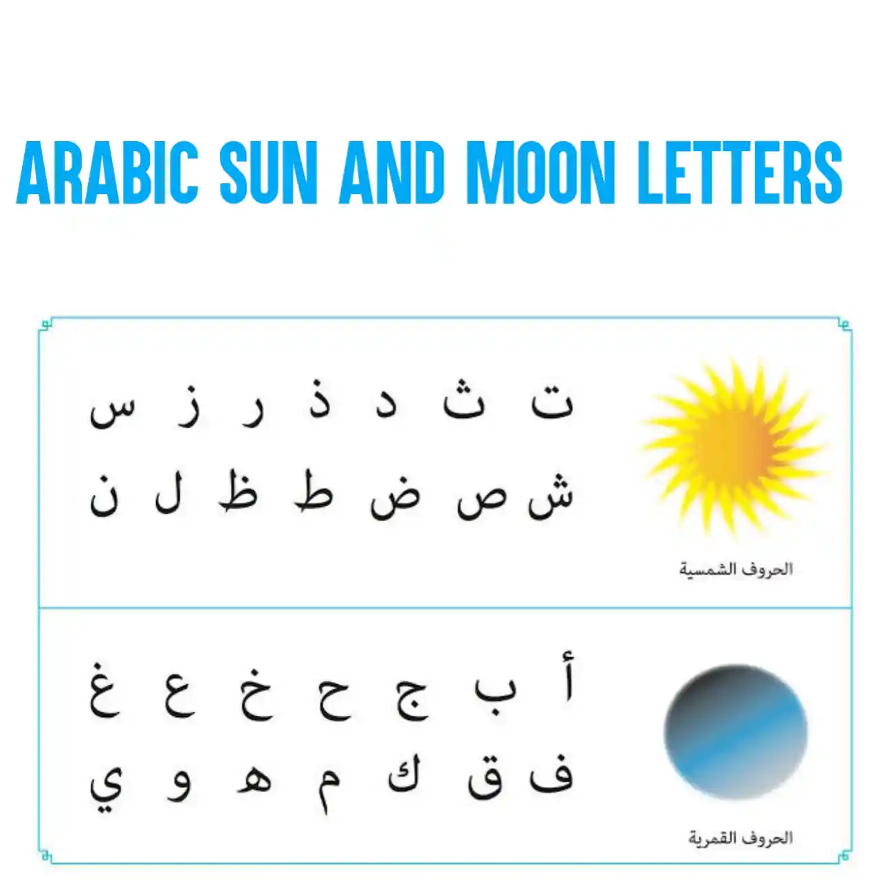 Arabic Sun And Moon Letters EXAMPLES And How To IDENTIFY Them