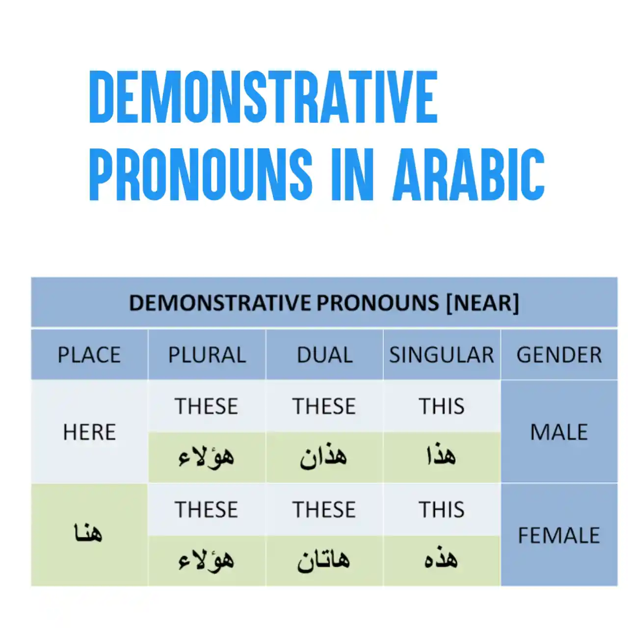 Demonstrative Pronouns in Arabic