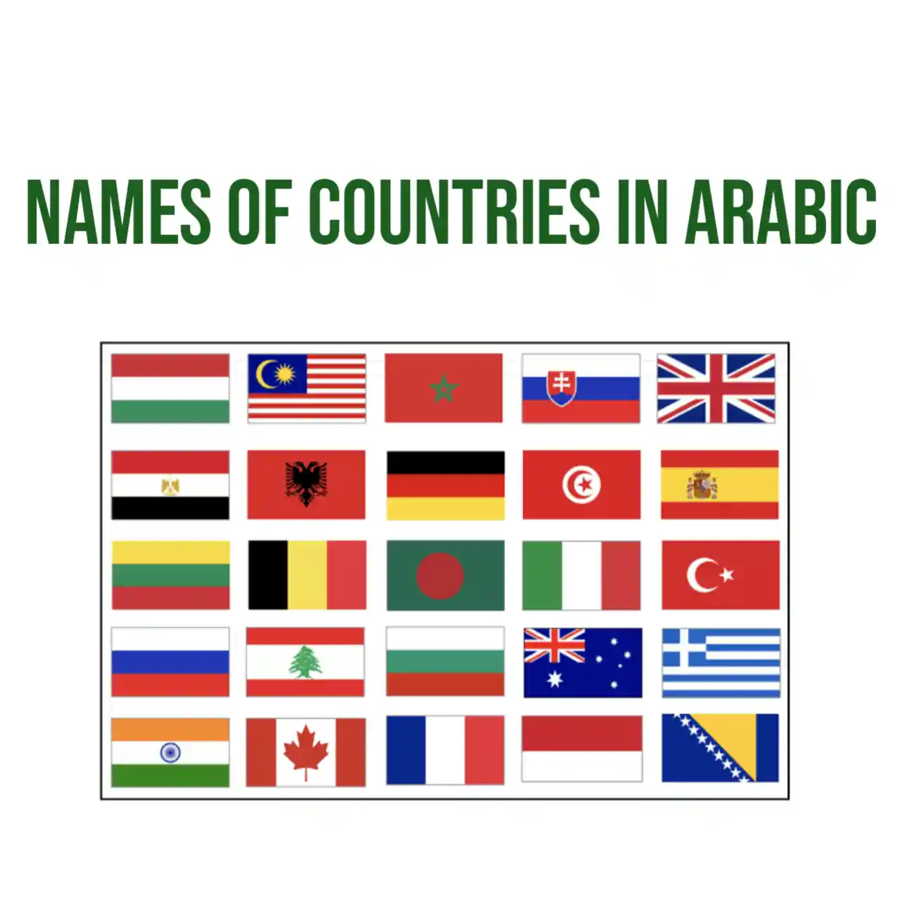 Names Of Countries In Arabic
