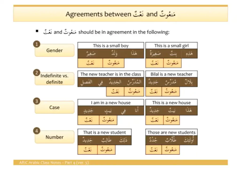 Adjectives In Arabic rules
