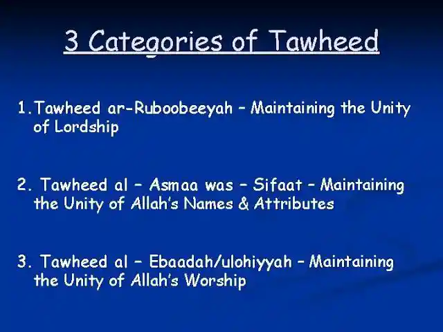 3 Categories Of Tawheed