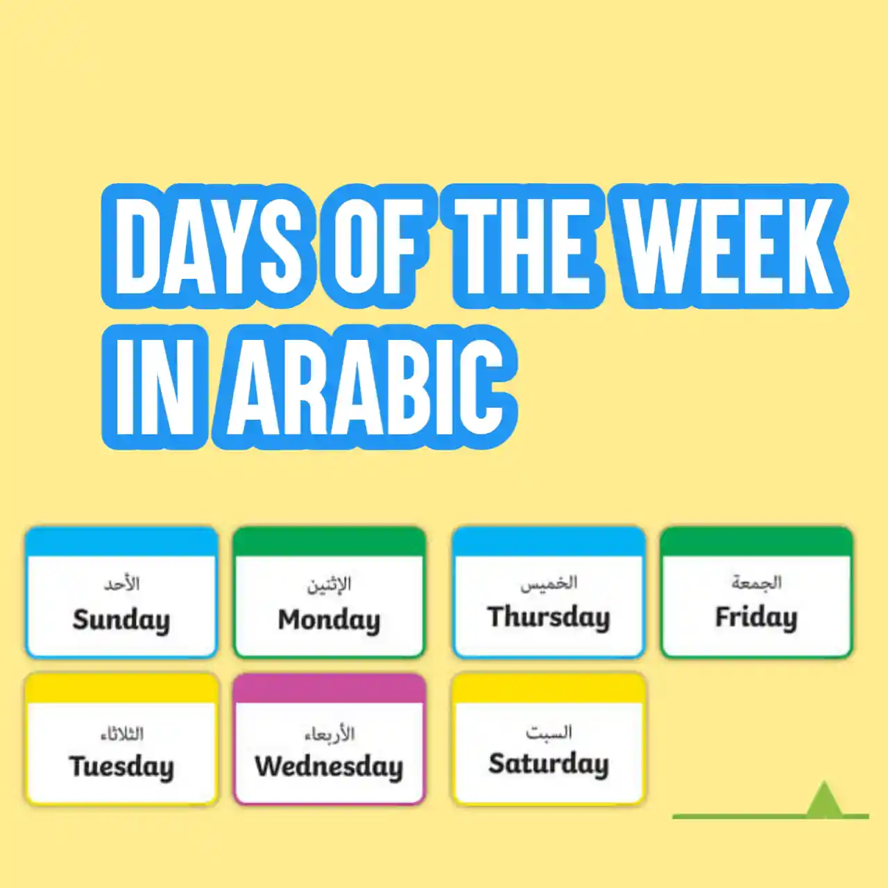 Days Of The Week in Arabic