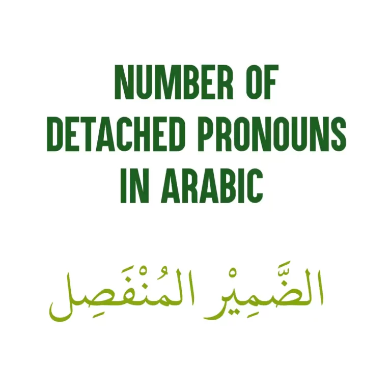 Number Of Detached Pronouns in Arabic With Examples