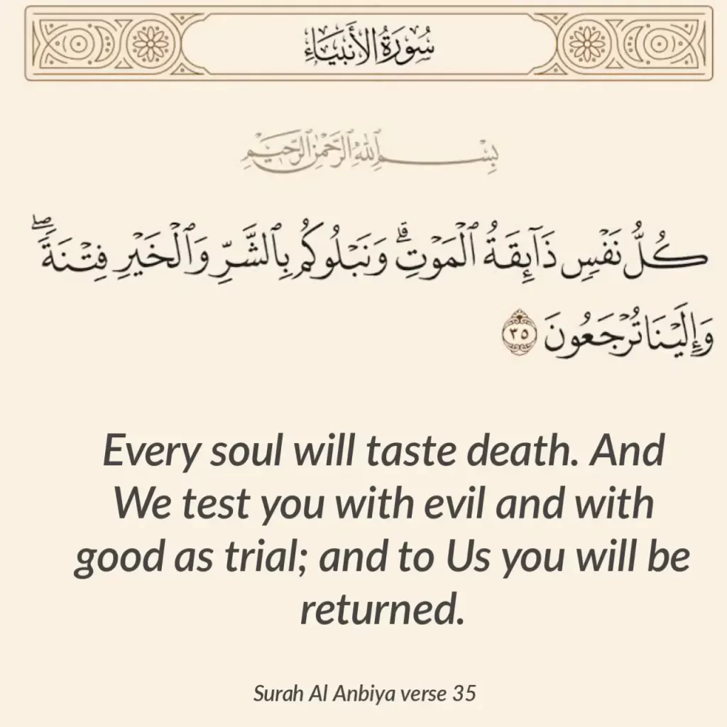Surah Al Anbiya verse 35